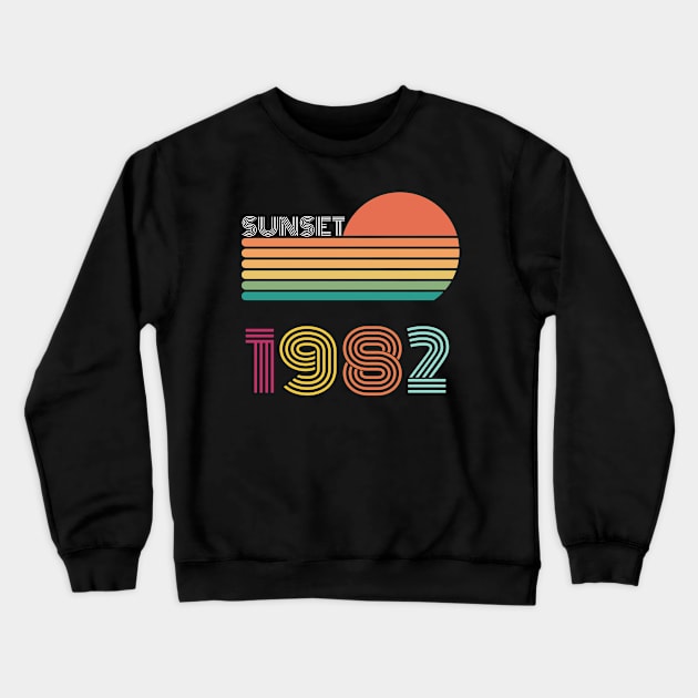 Sunset Retro Vintage 1982 Crewneck Sweatshirt by Happysphinx